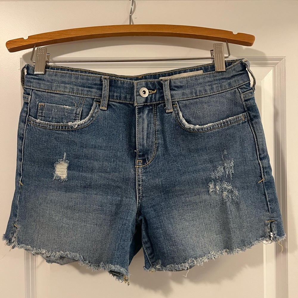 Anthropologie Blue Distressed Jean Shorts